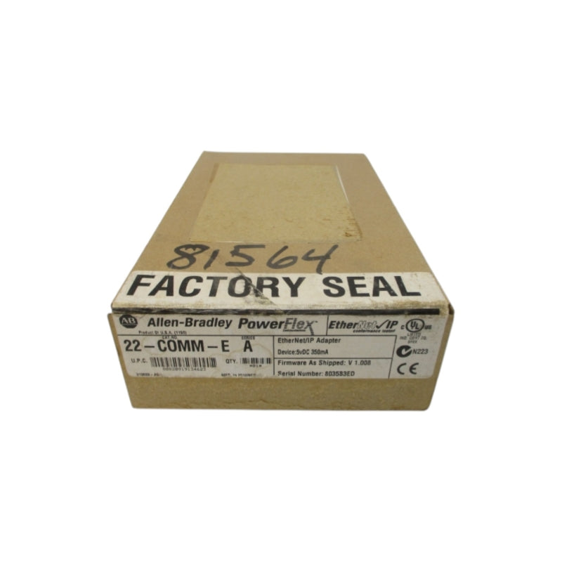ALLEN BRADLEY 22-COMM-E SER. A F/W V1.008 5VDC DATE: 2012 NSFS