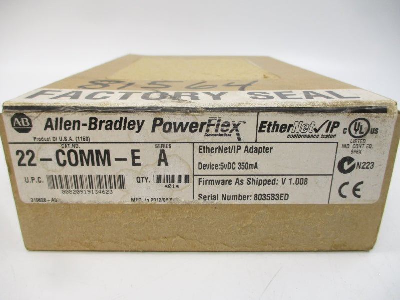 ALLEN BRADLEY 22-COMM-E SER. A F/W V1.008 5VDC DATE: 2012 NSFS