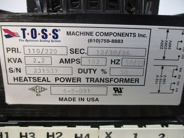 TOSS MACHINE COMPONENTS 4-P-001 110/220V 183A NSNP