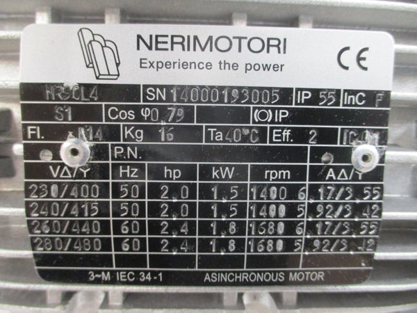 NERIMOTORI MR90L4 VF63P115P90B14B3 280/480V 5.92/3.42A NSNP