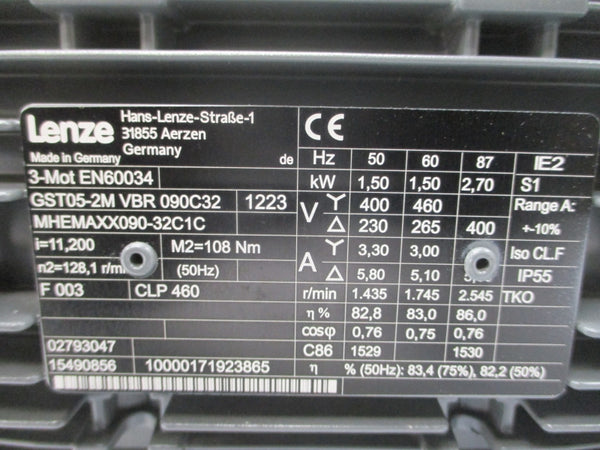 LENZE GST05-2MVBR090C32 230/460V 5.80/5.10A NSNP