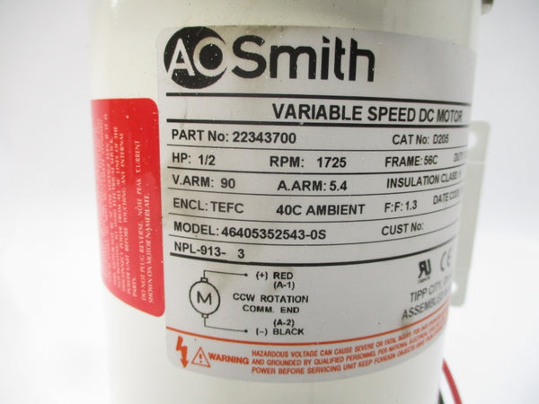 AO SMITH 22343700 D205 90VDC 5.4A NSMP