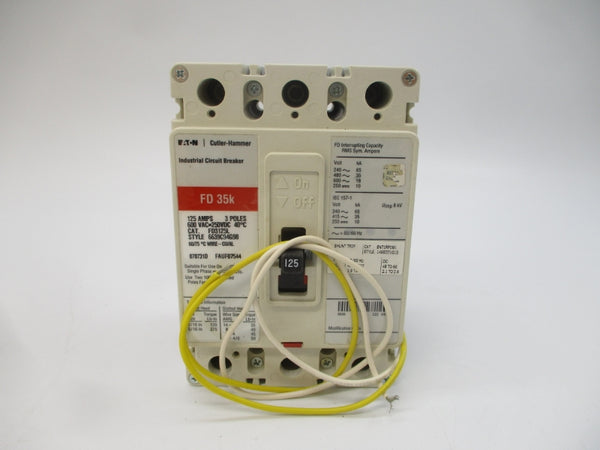 CUTLER HAMMER FD3125L 6639C94G98 600VAC 125A NSMP