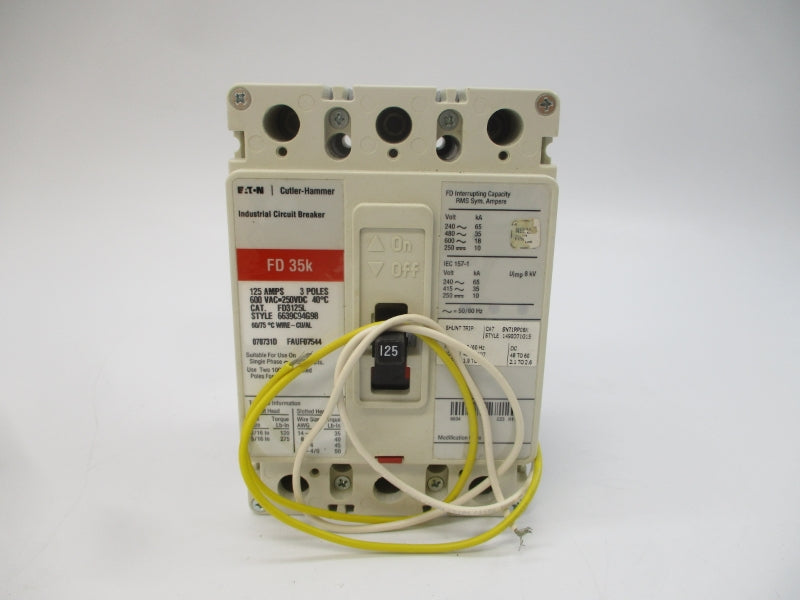 CUTLER HAMMER FD3125L 6639C94G98 600VAC 125A NSMP