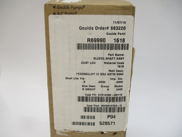 GOULDS PUMPS R69990 1618 NSMP