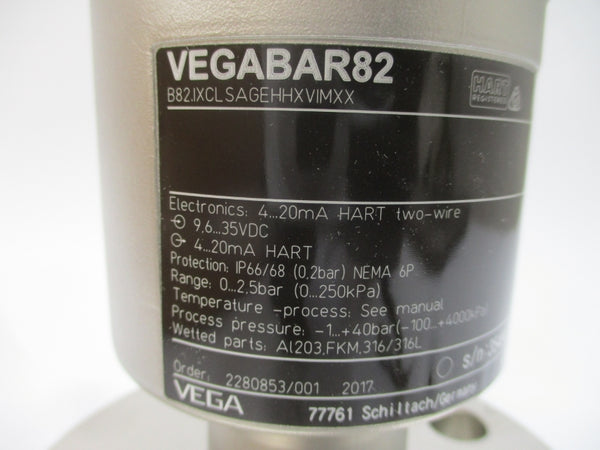 VEGA VEGABAR82 B82.IXCLSAGEHHXVIMXX 9.6-35VDC NSMP