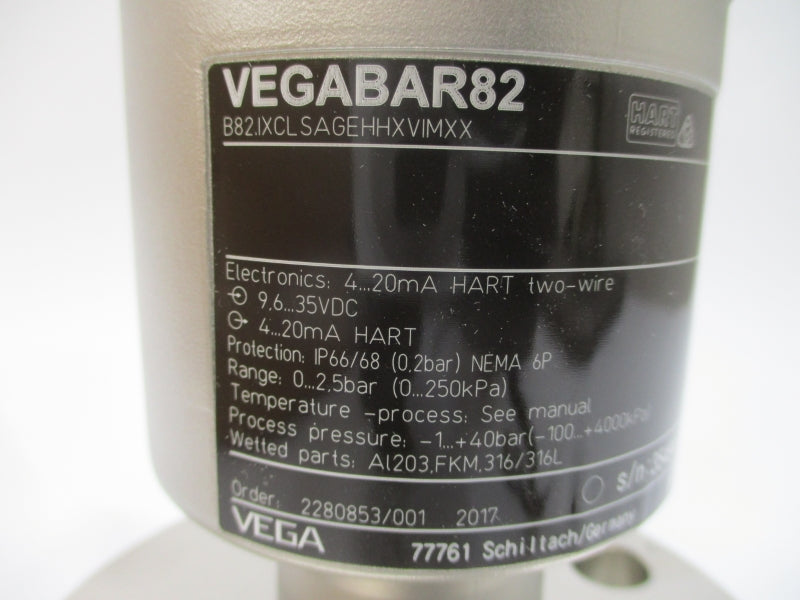 VEGA VEGABAR82 B82.IXCLSAGEHHXVIMXX 9.6-35VDC NSMP