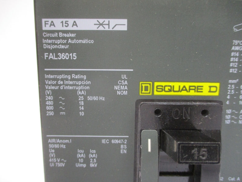 SQUARE D FAL36015 SER. 2 600V 15A NSMP