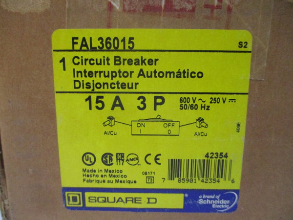 SQUARE D FAL36015 SER. 2 600V 15A NSMP