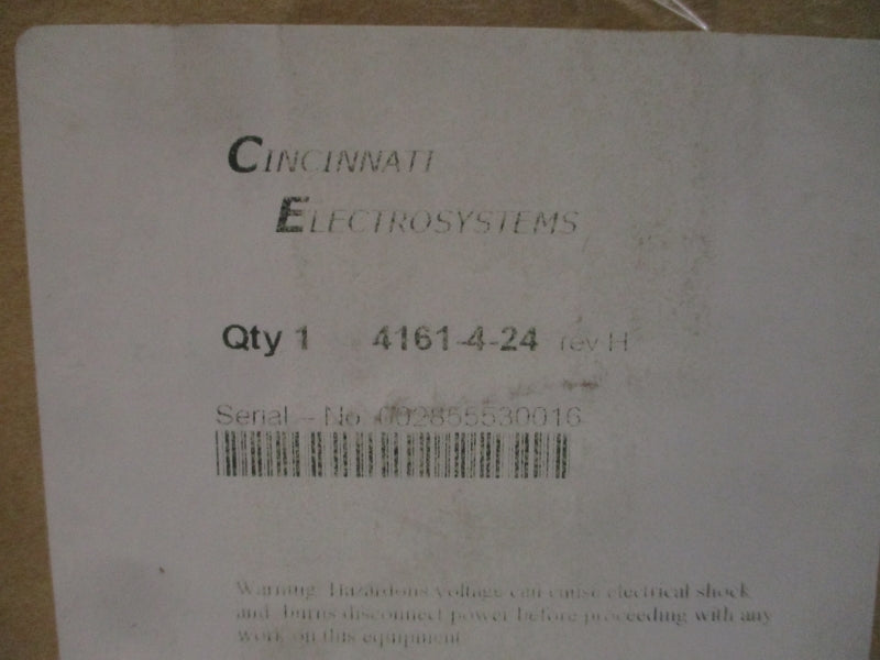 CINCINNATI ELECTROSYSTEMS 4161-4-24 24VDC REV. H NSMP