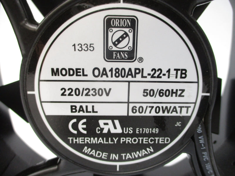 ORION FANS OA180APL-22-1TB 220/230V NSNP