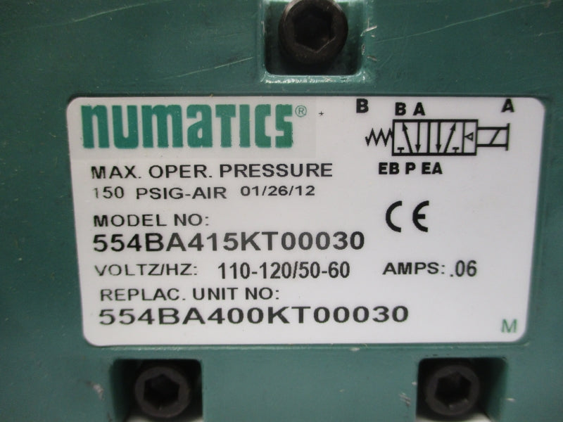 NUMATICS 554BA415KT00030 110-120V .06A 150PSI NSNP