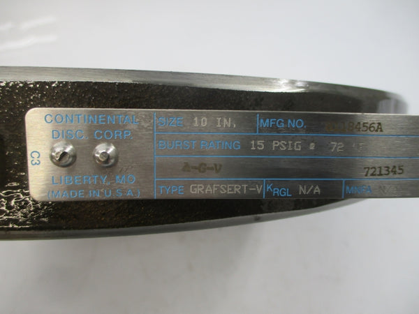 CONTINENTAL DISC 8118456A PTG06 15PSI 10" NSNP