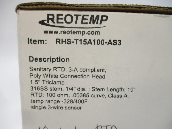 REOTEMP RHS-T15A100-AS3 1/4" STEM10 NSMP