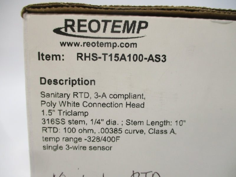 REOTEMP RHS-T15A100-AS3 1/4" STEM10 NSMP