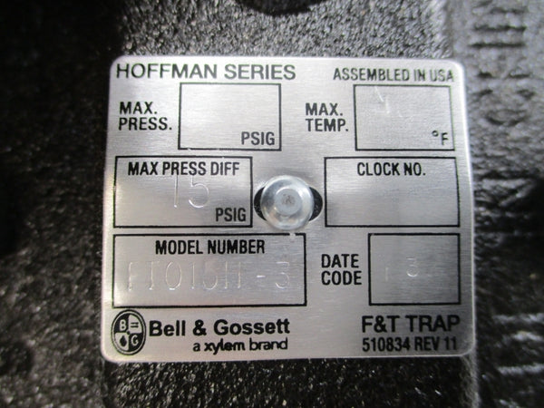 BELL & GOSSETT FT015H-3 15PSI REV. 11 NSMP