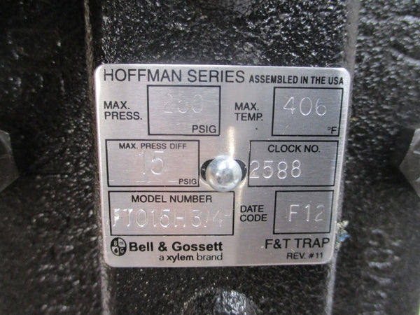 BELL & GOSSETT FT015H-3 404200 250PSI REV. 11 3/4" NSMP