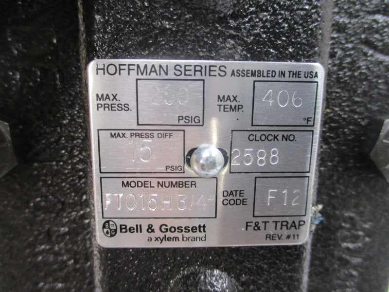 BELL & GOSSETT FT015H-3 404200 250PSI REV. 11 3/4" NSMP