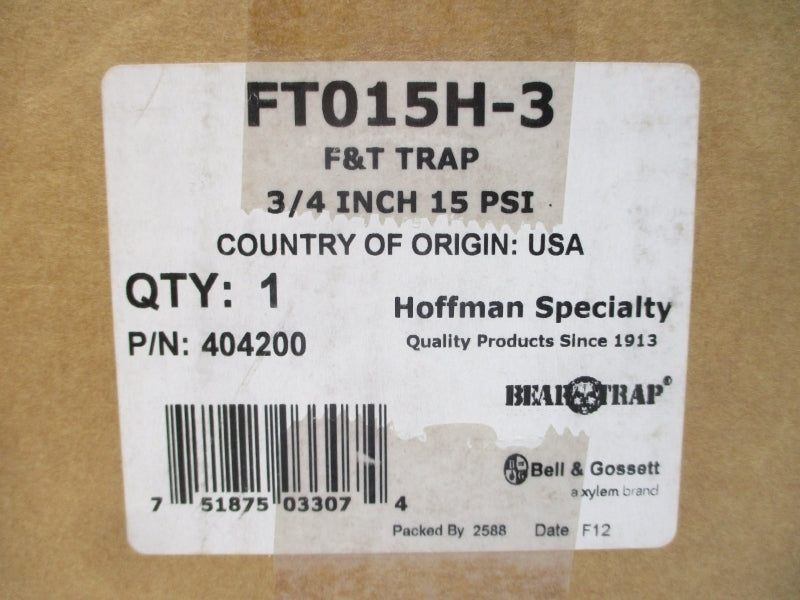 BELL & GOSSETT FT015H-3 404200 250PSI REV. 11 3/4" NSMP