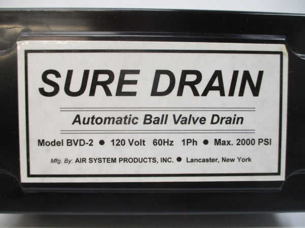 AIR SYSTEM PRODUCTS BVD-2S12 115/120V 2000PSI 1/2" NSMP