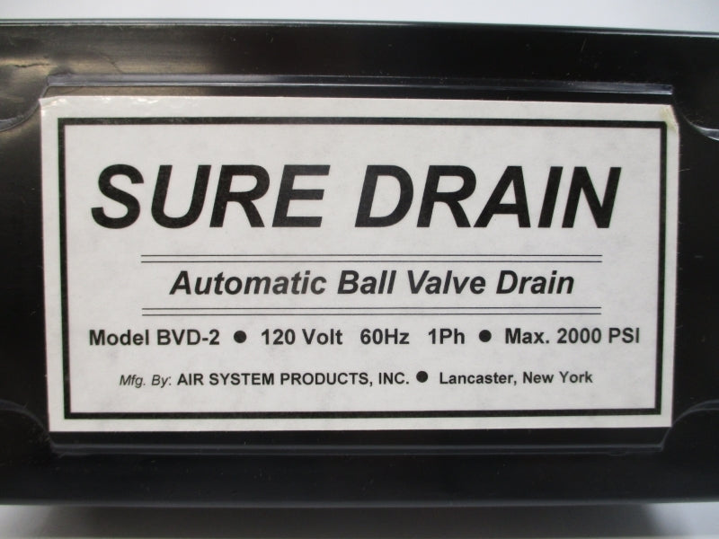 AIR SYSTEM PRODUCTS BVD-2S12 115/120V 2000PSI 1/2" NSMP