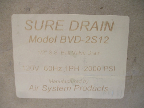 AIR SYSTEM PRODUCTS BVD-2S12 115/120V 2000PSI 1/2" NSMP