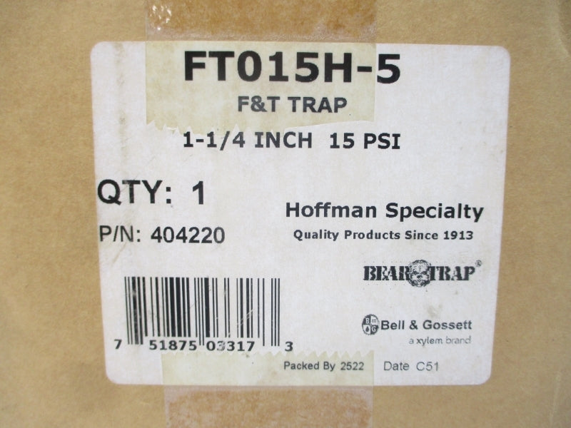 BELL & GOSSETT FT015H-5 404220 250PSI 1-1/4" NSMP