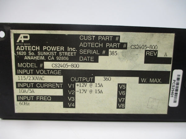 ADTECH POWER CS2405-800 115/230VAC 10/5A REV. A UNMP
