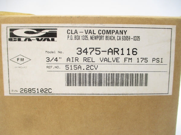 CLA-VAL 3475-AR116 2685102C 175PSI 3/4" NSMP
