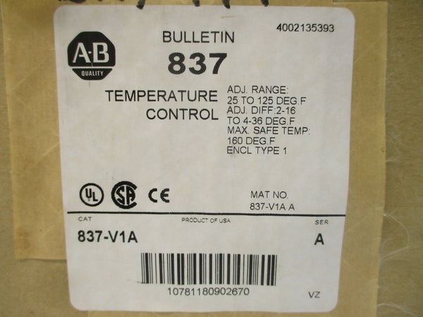 ALLEN BRADLEY 837-V1A SER. A 24-600VAC (BR/WH) NSMP