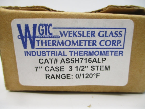 WEKSLER AS5H716ALP 0/120'F 7" STEM3-1/2" NSMP