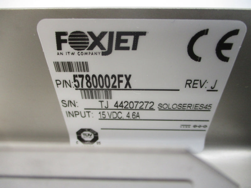 FOXJET 5780002FX 15VDC 4.6A REV. J NSMP