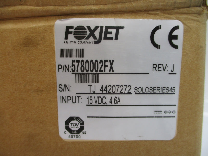 FOXJET 5780002FX 15VDC 4.6A REV. J NSMP