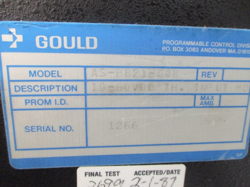 GOULD AS-B821-008 10-60VDC UNMP