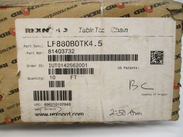 REXNORD LF880B0TK4.5 81403732 10' NSMP