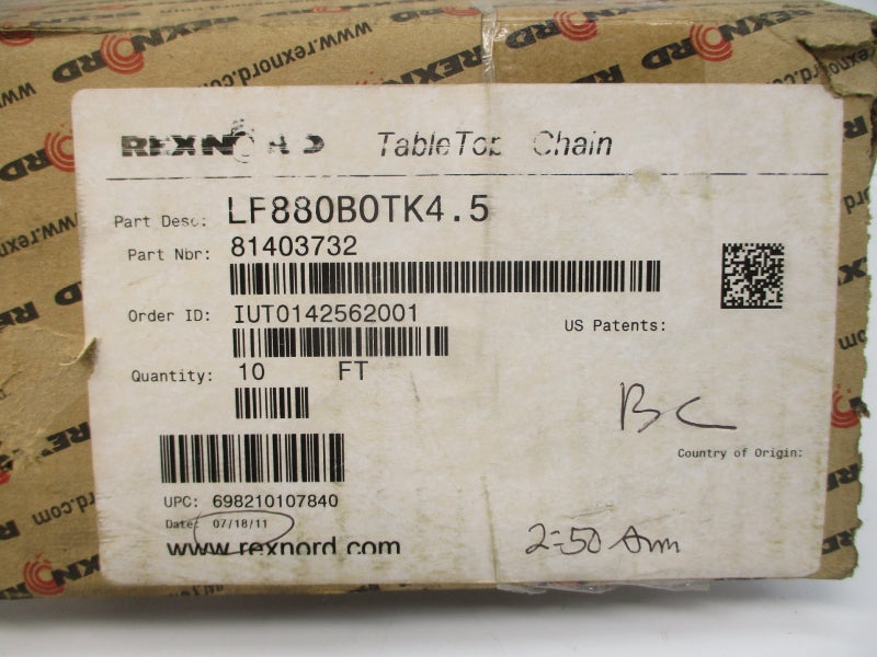 REXNORD LF880B0TK4.5 81403732 10' NSMP