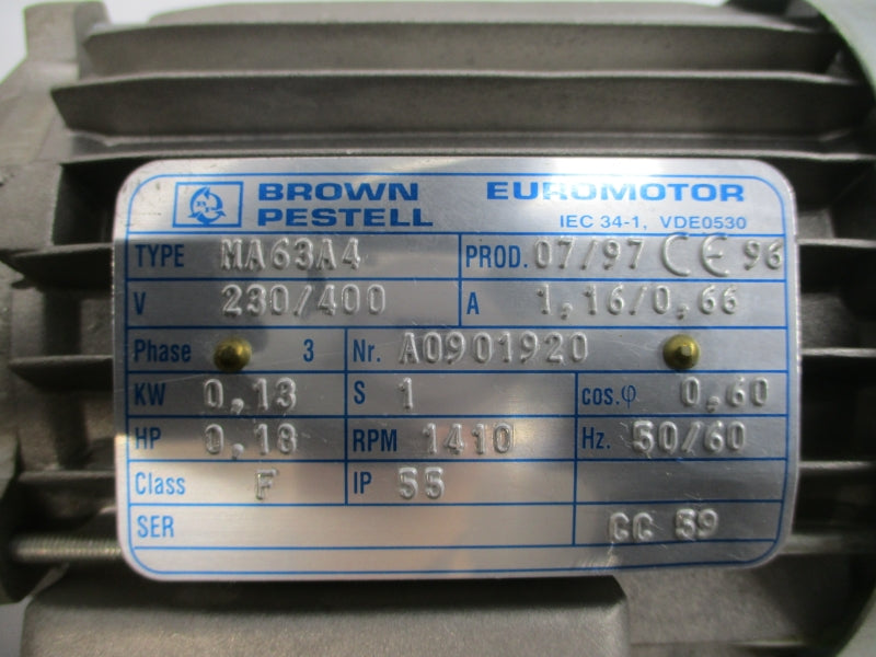 BROWN PESTELL MA63A4 230/400V 1.16/0.66A NSNP