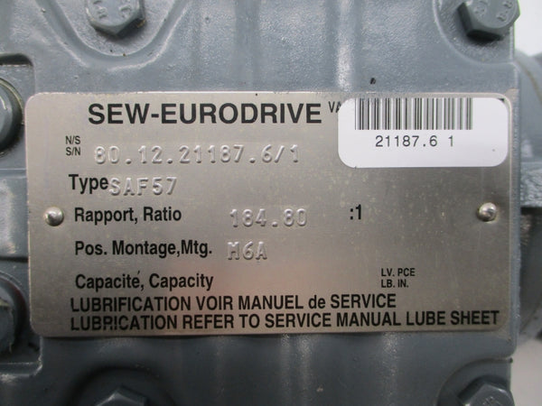 SEW-EURODRIVE SAF57DT71C6NV11A 230/460V 0.98/0.49A NSNP
