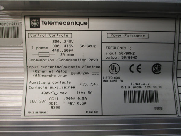TELEMECANIQUE ATS46D17N 208-230/460V 15.2/17A NSNP