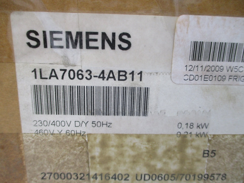 SIEMENS 1LA7063-4AB11 230/400-460V 0.97/0.56-0.57A NSMP