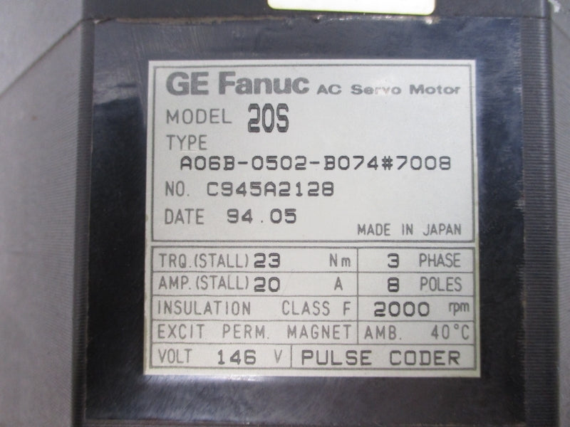 GE FANUC A06B-0502-B074#7008 146VAC 20A UNMP