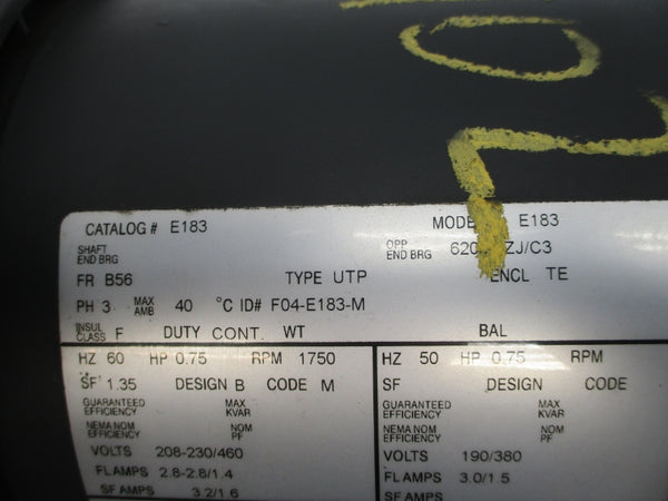 US MOTORS E183 F04-E183-M 208-230/460V 2.8-2.8/1.4A (AS PICTURED) NSNP