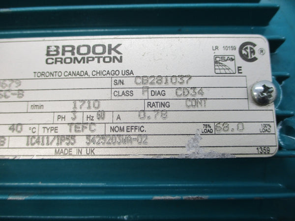 BROOK CROMPTON 020D000679 5425203WA-02 575V 0.78A NSNP