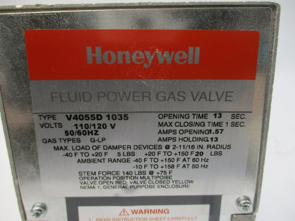 HONEYWELL V4055D1035 110/120V 1.57/.13A 5-75PSI 1-13S NSNP