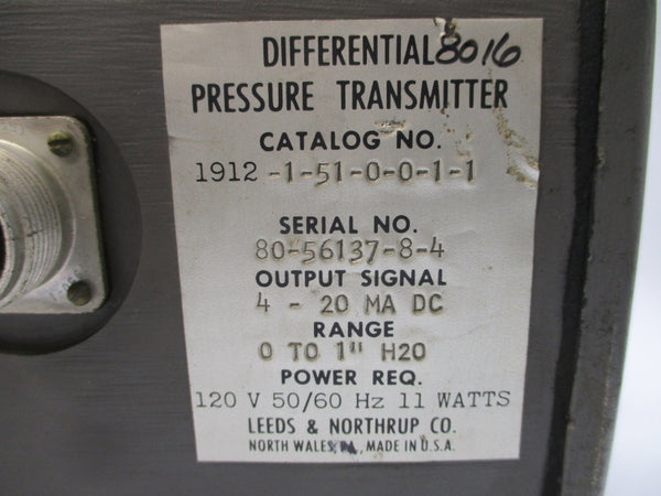 LEEDS & NORTHRUP 1912-1-51-0-0-1-1 120V UNMP
