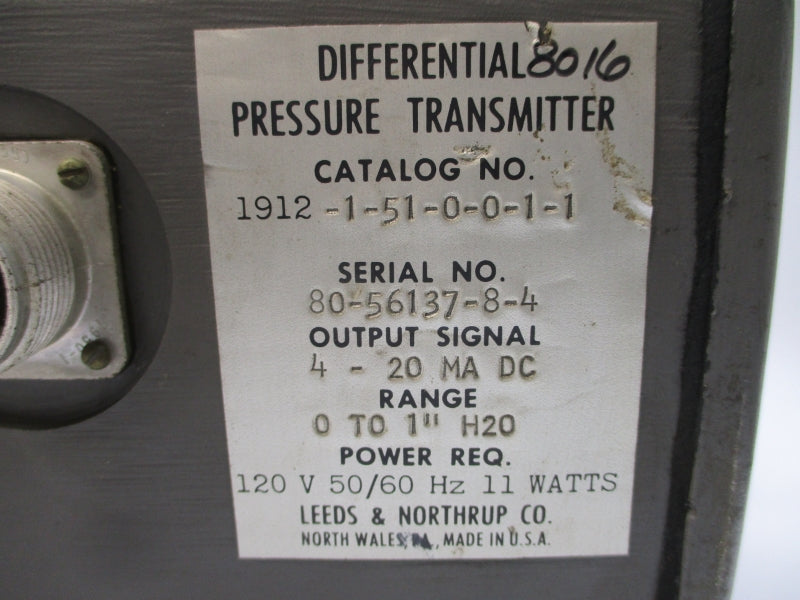 LEEDS & NORTHRUP 1912-1-51-0-0-1-1 120V UNMP