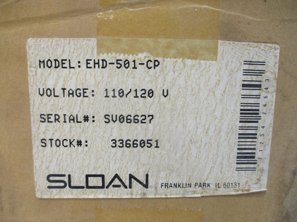 SLOAN EHD-501-CP 110/120V 12.5A NSMP