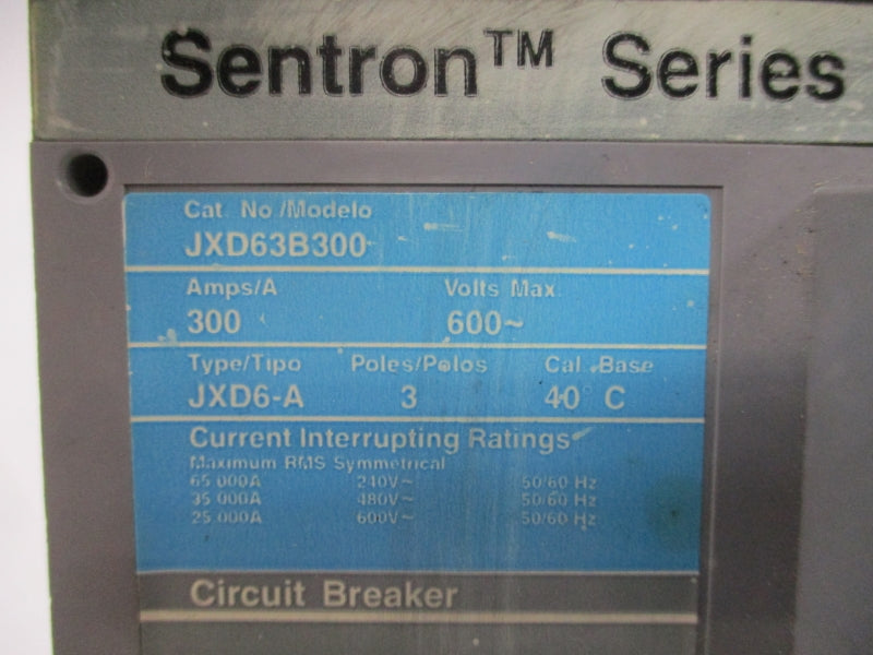 SIEMENS JXD63B300 600V 300A UNMP