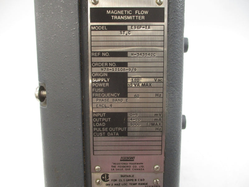 FOXBORO E96P-IA 120VAC UNMP