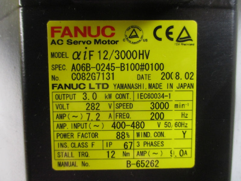 FANUC A06B-0245-B100#0100 282VAC 7.2A NSNP